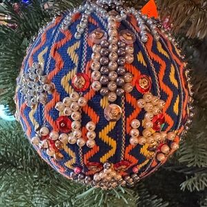 Handmade Colorful Beaded and Sequined Ornament